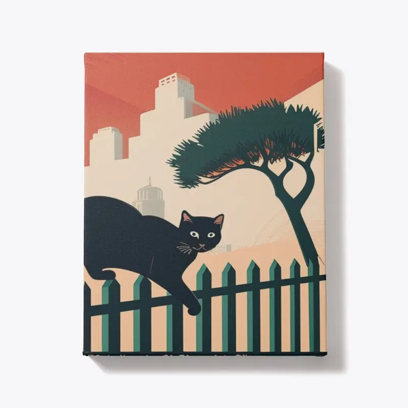 Black Cat on a Fence